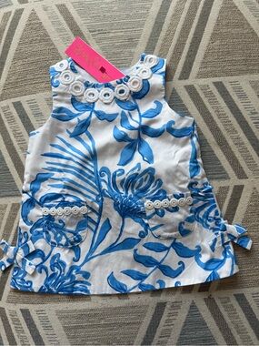 Lilly Pulitzer, Baby Shift Dress 12 To 18 Months Resort White Glisten In The Sun